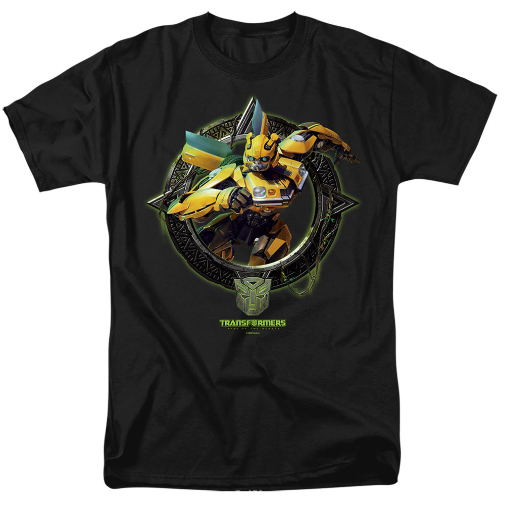 Transformers Bumblebee Circle Frame Mens T Shirt Black