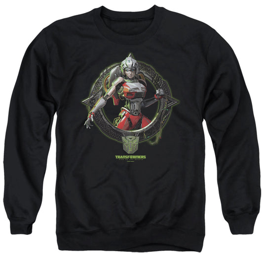 Transformers Arcee Circle Frame Mens Crewneck Sweatshirt Black