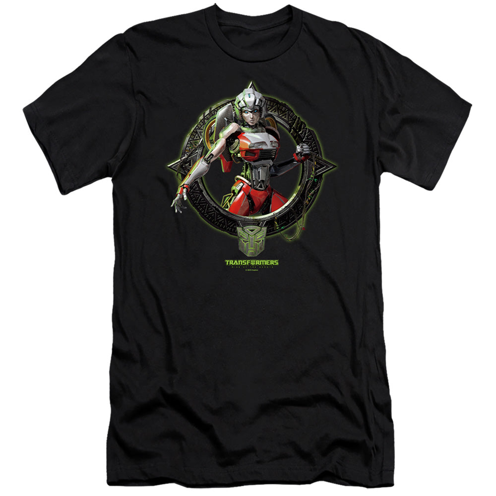 Transformers Arcee Circle Frame Hbo Premium Bella Canvas Slim Fit Mens T Shirt Black