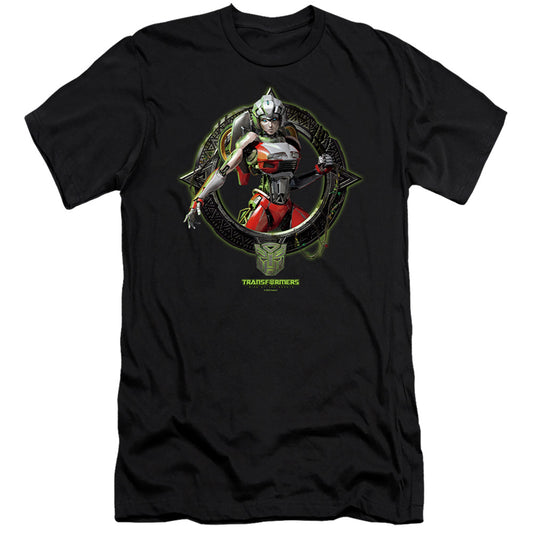 Transformers Arcee Circle Frame Hbo Premium Bella Canvas Slim Fit Mens T Shirt Black