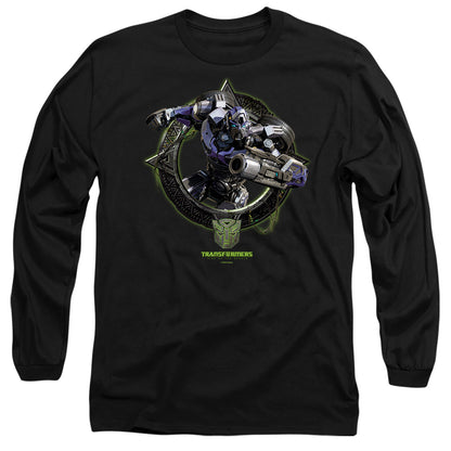 Transformers Mirage Circle Frame Mens Long Sleeve Shirt Black Officially Licensed