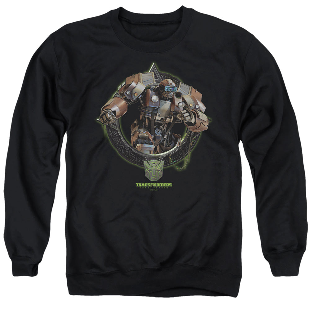 Transformers Wheeljack Circle Frame Mens Crewneck Sweatshirt Black