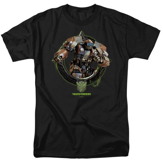 Transformers Wheeljack Circle Frame Mens T Shirt Black