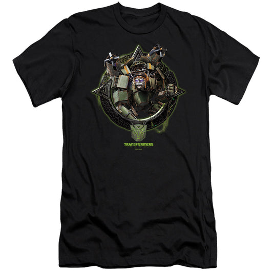 Transformers Stratosphere Circle Frame Hbo Premium Bella Canvas Slim Fit Mens T Shirt Black