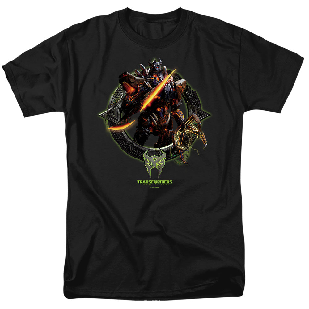 Transformers Scourge Circle Frame Mens T Shirt Black