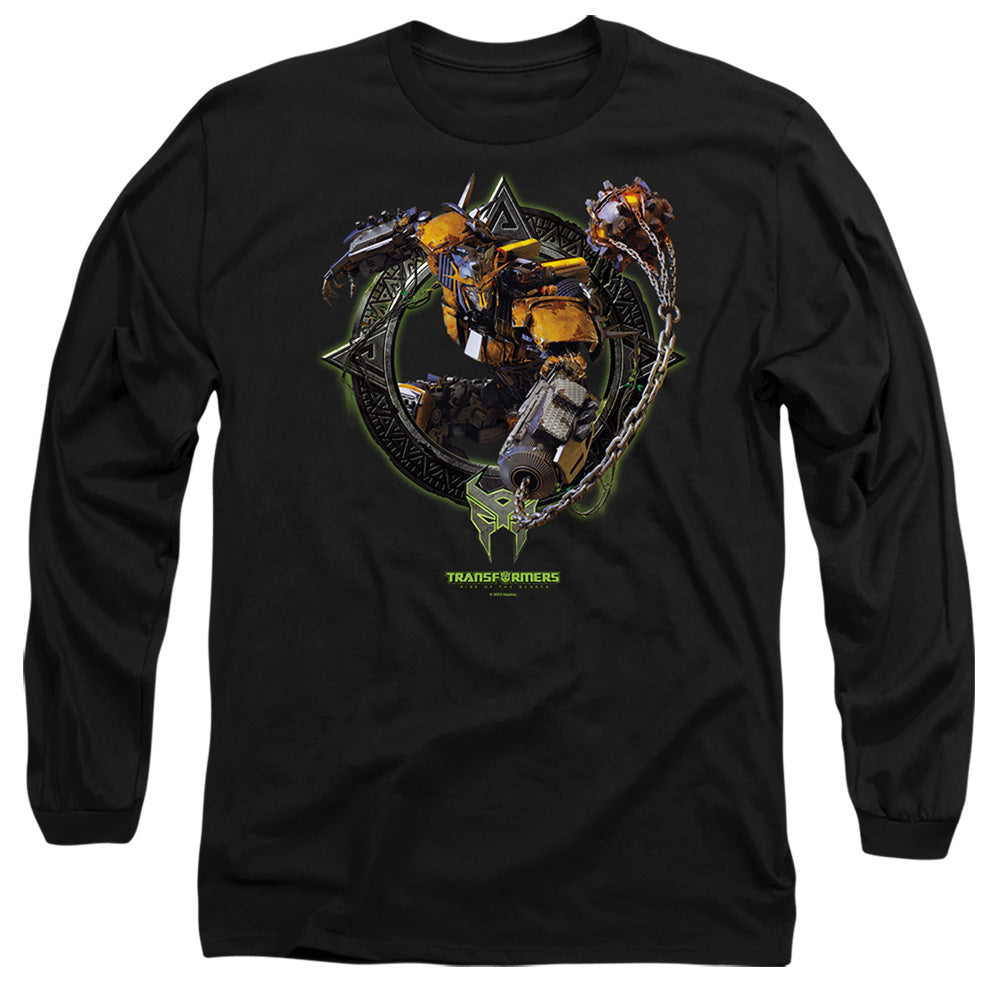 Transformers Battletrap Circle Frame Mens Long Sleeve Shirt Black