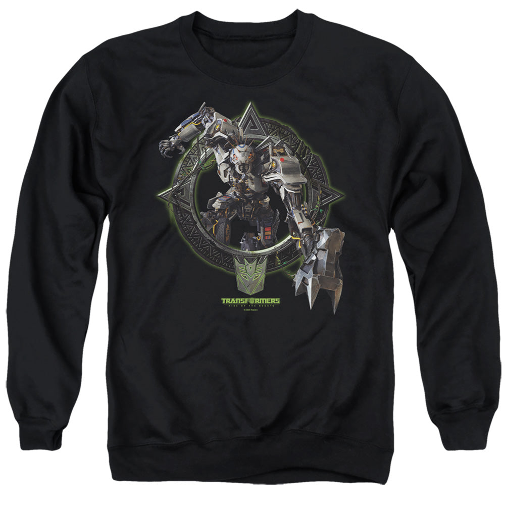 Transformers Transit Circle Frame Mens Crewneck Sweatshirt Black