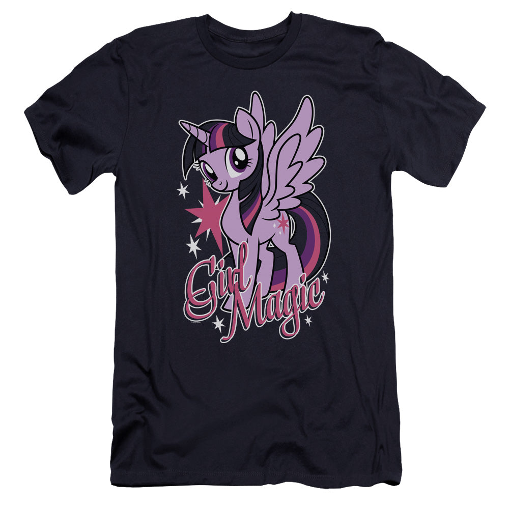 My Little Pony Tv Girl Magic Hbo Premium Bella Canvas Slim Fit Mens T Shirt Navy