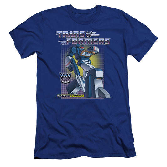 Transformers Soundwave Hbo Premium Bella Canvas Slim Fit Mens T Shirt Royal Blue