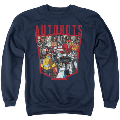 Transformers Autobot Collage Mens Crewneck Sweatshirt Navy