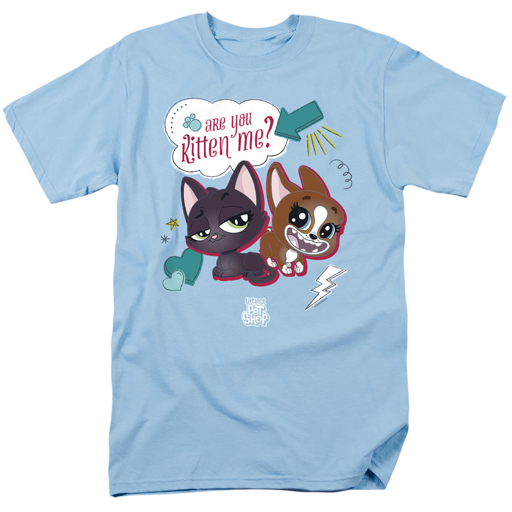 Littlest Pet Shop Are You Kitten Me Mens T Shirt Light Blue