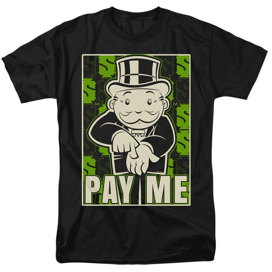 Monopoly Pay Me Mens T Shirt Black