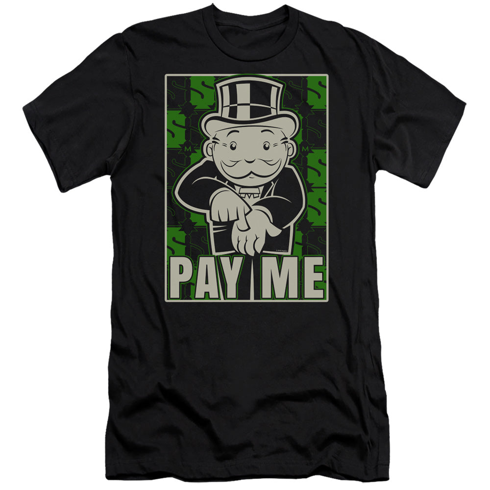 Monopoly Pay Me Hbo Premium Bella Canvas Slim Fit Mens T Shirt Black