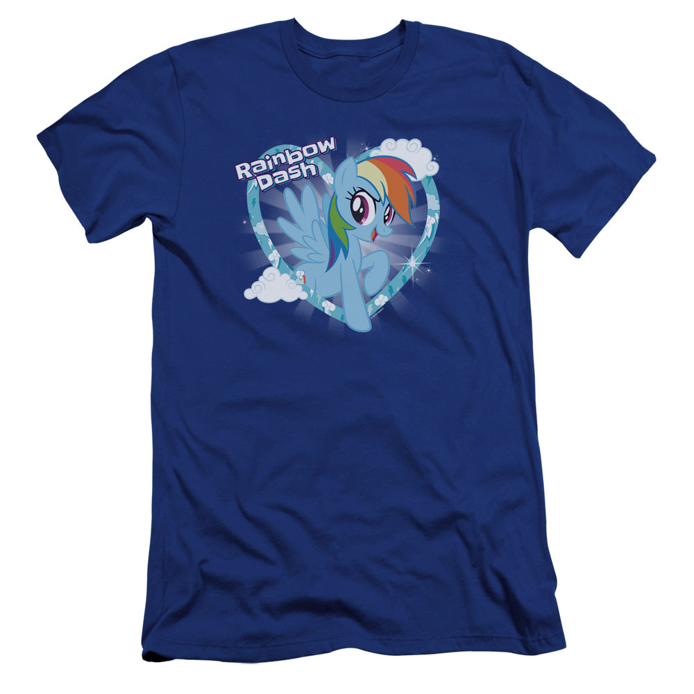 My Little Pony Tv Rainbow Dash Hbo Premium Bella Canvas Slim Fit Mens T Shirt Royal Blue