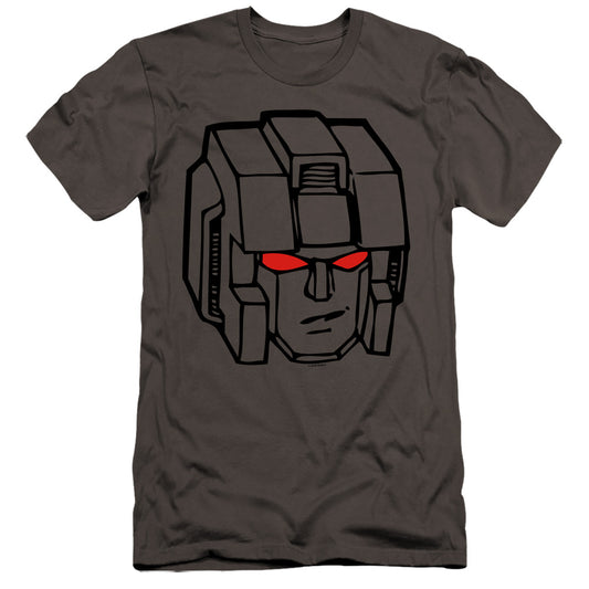 Transformers Starscream Head Hbo Premium Bella Canvas Slim Fit Mens T Shirt Charcoal