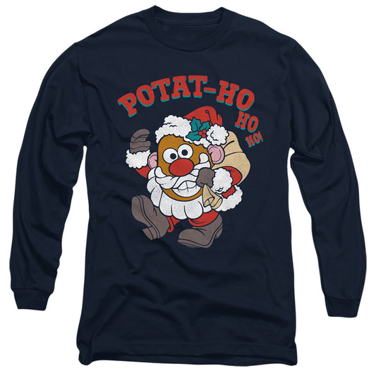 Mr Potato Head Ho Ho Ho Mens Long Sleeve Shirt Navy