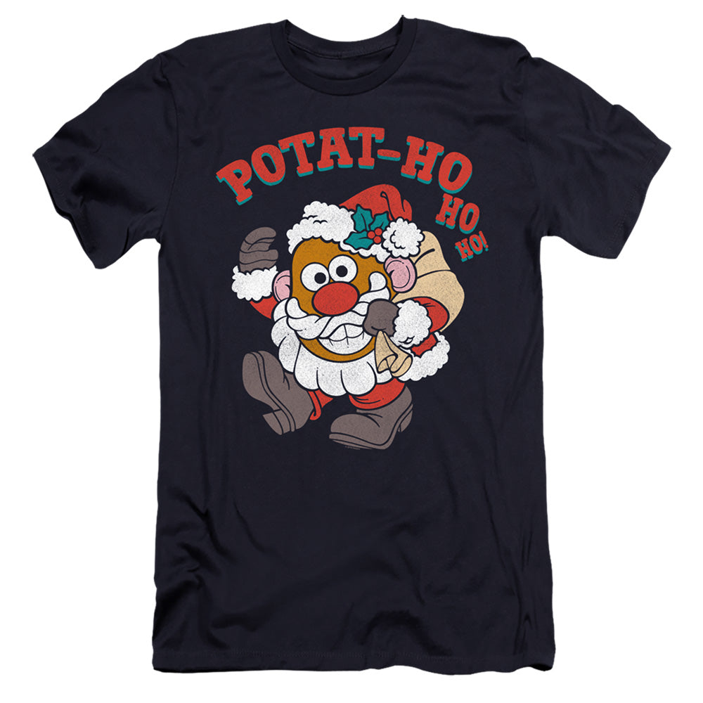 Mr Potato Head Ho Ho Ho Hbo Premium Bella Canvas Slim Fit Mens T Shirt Navy