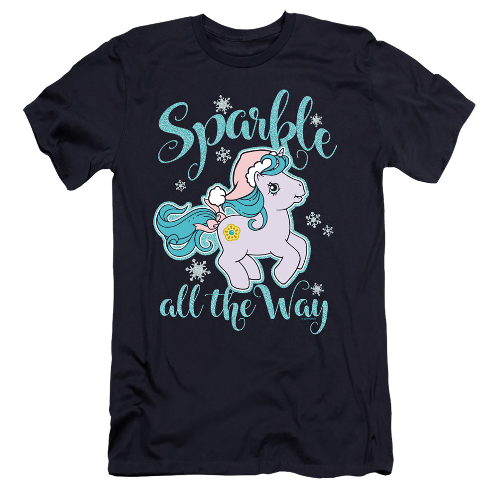 My Little Pony Retro Sparkle All The Way Hbo Premium Bella Canvas Slim Fit Mens T Shirt Navy