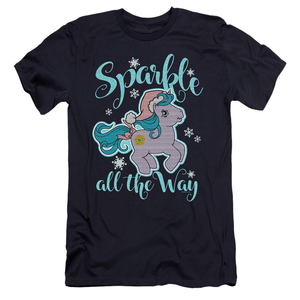 My Little Pony Retro Sparkle All The Way 2 Hbo Premium Bella Canvas Slim Fit Mens T Shirt Navy