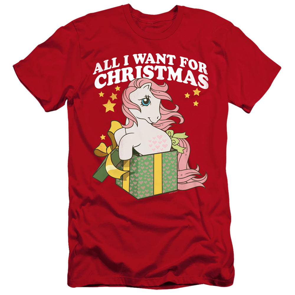 My Little Pony Retro All I Want Hbo Premium Bella Canvas Slim Fit Mens T Shirt Red