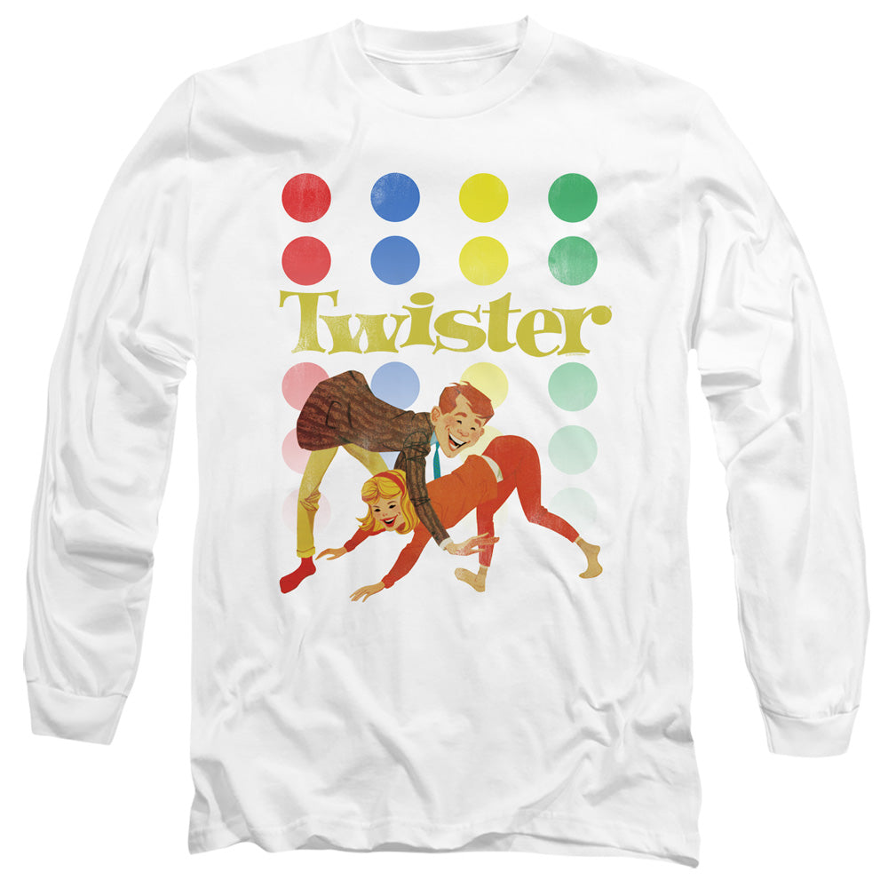 Twister Old School Twister Mens Long Sleeve Shirt White