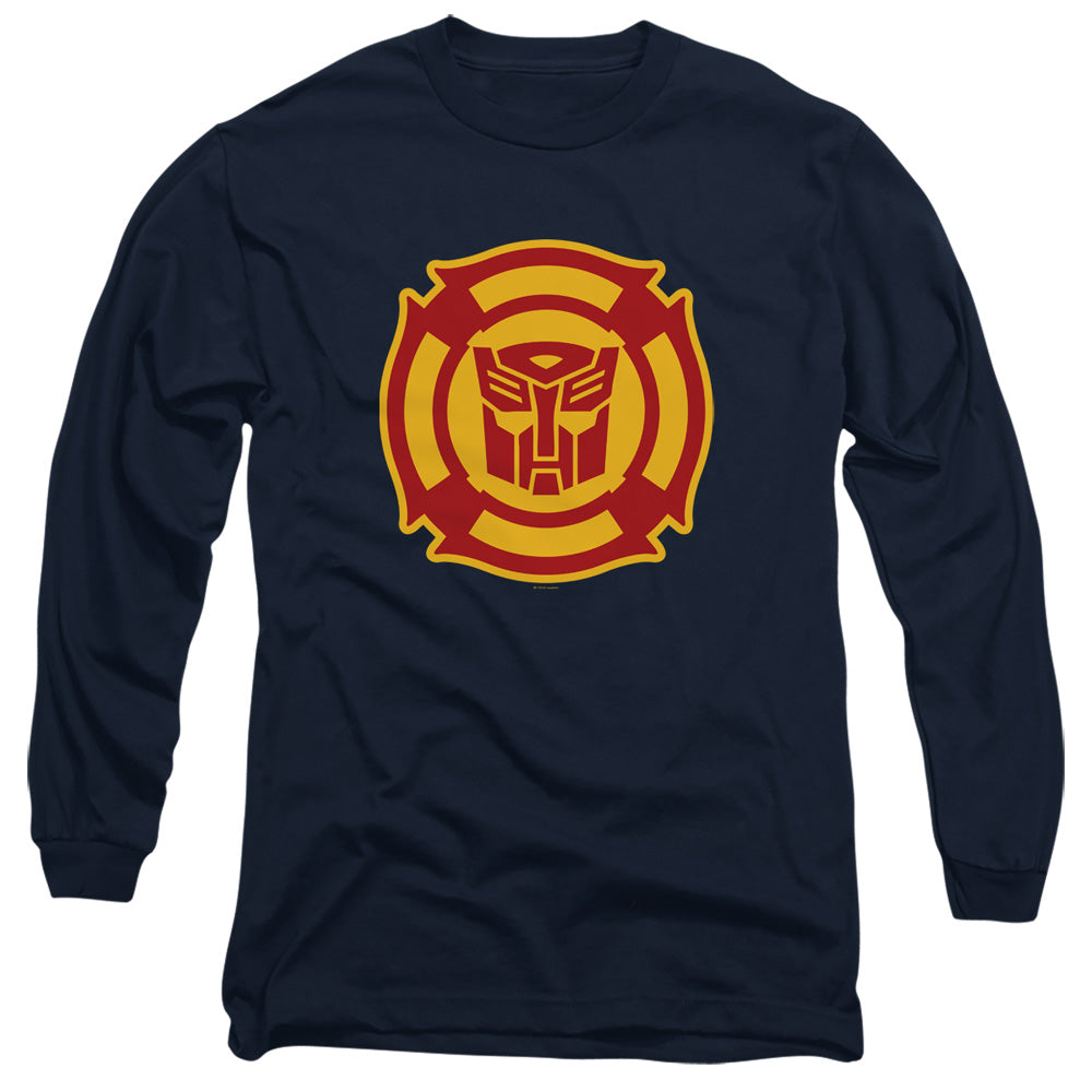 Transformers Rescue Bots Logo Mens Long Sleeve Shirt Navy Officially Licensed
