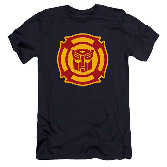 Transformers Rescue Bots Logo Hbo Premium Bella Canvas Slim Fit Mens T Shirt Navy