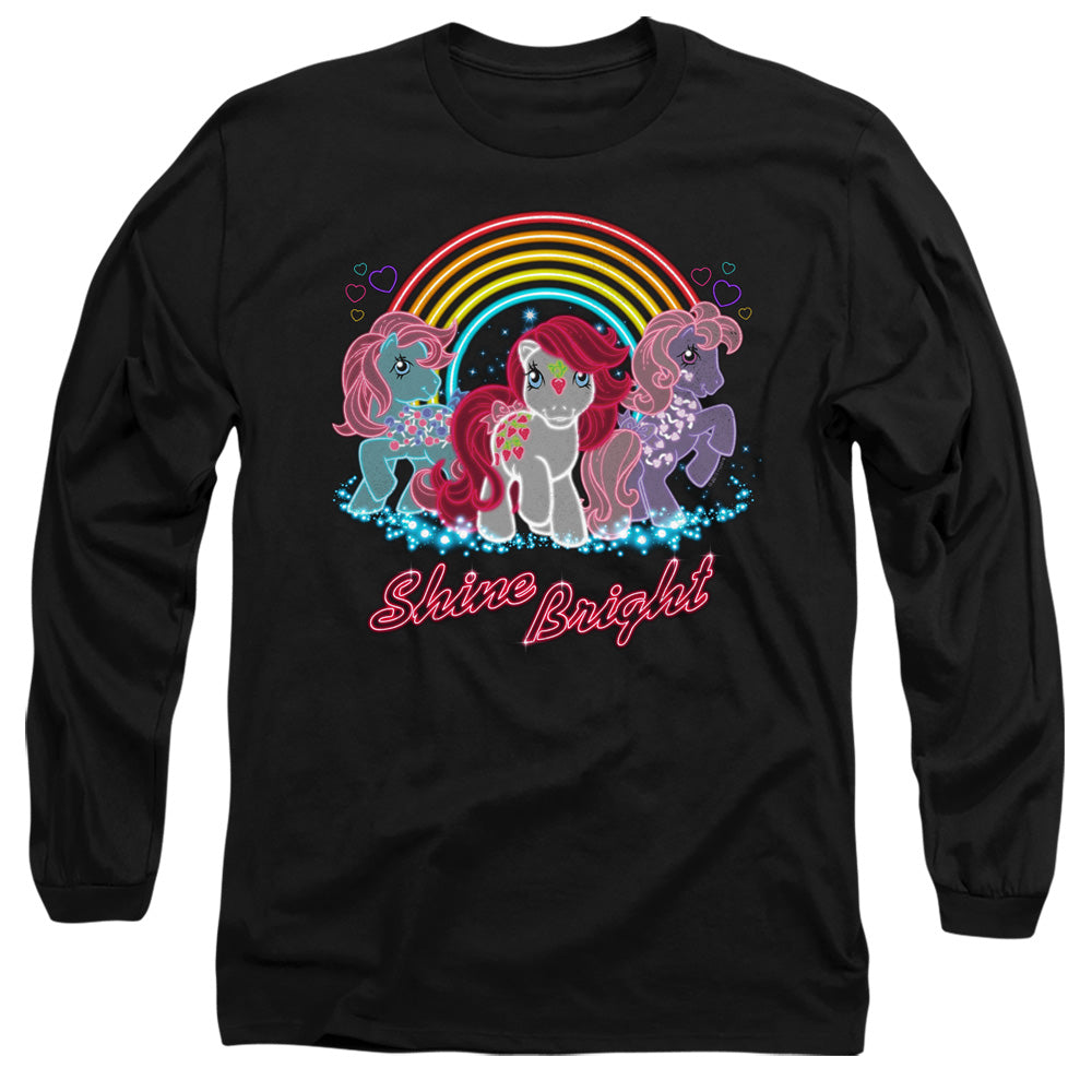 My Little Pony Retro Neon Ponies Mens Long Sleeve Shirt Black