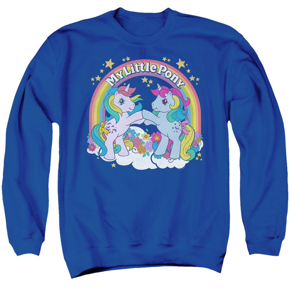 My Little Pony Retro Unicorn Fist Bump Mens Crewneck Sweatshirt Royal Blue