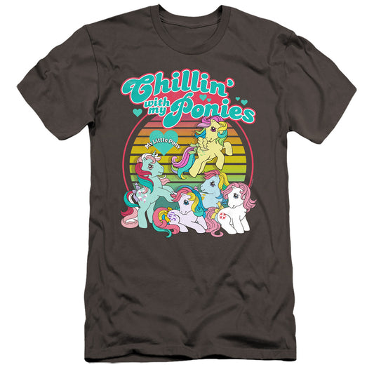 My Little Pony Retro Chillin With My Ponies Hbo Premium Bella Canvas Slim Fit Mens T Shirt Charcoal