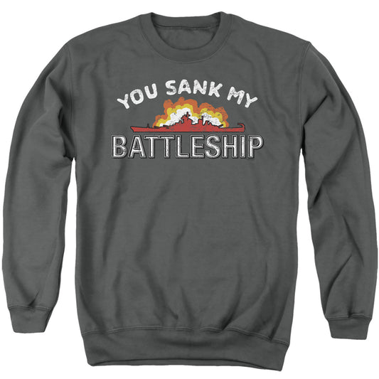 Battleship Sunk Mens Crewneck Sweatshirt Charcoal