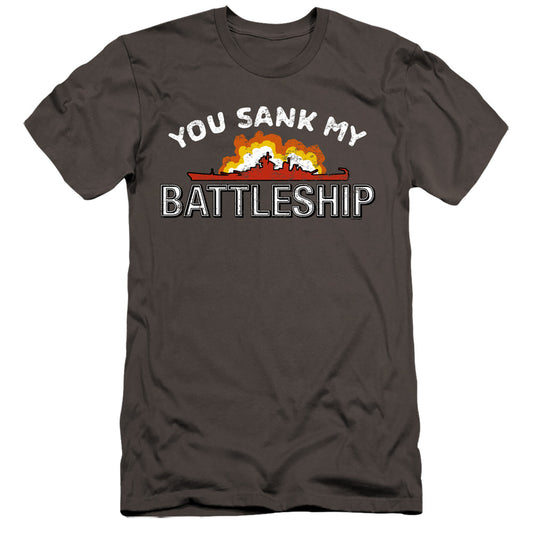 Battleship Sunk Hbo Premium Bella Canvas Slim Fit Mens T Shirt Charcoal