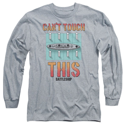 Battleship Cant Touch This Mens Long Sleeve Shirt Athletic Heather Officially Licensed