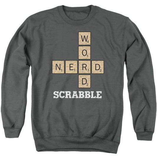 Scrabble Word Nerd Mens Crewneck Sweatshirt Charcoal