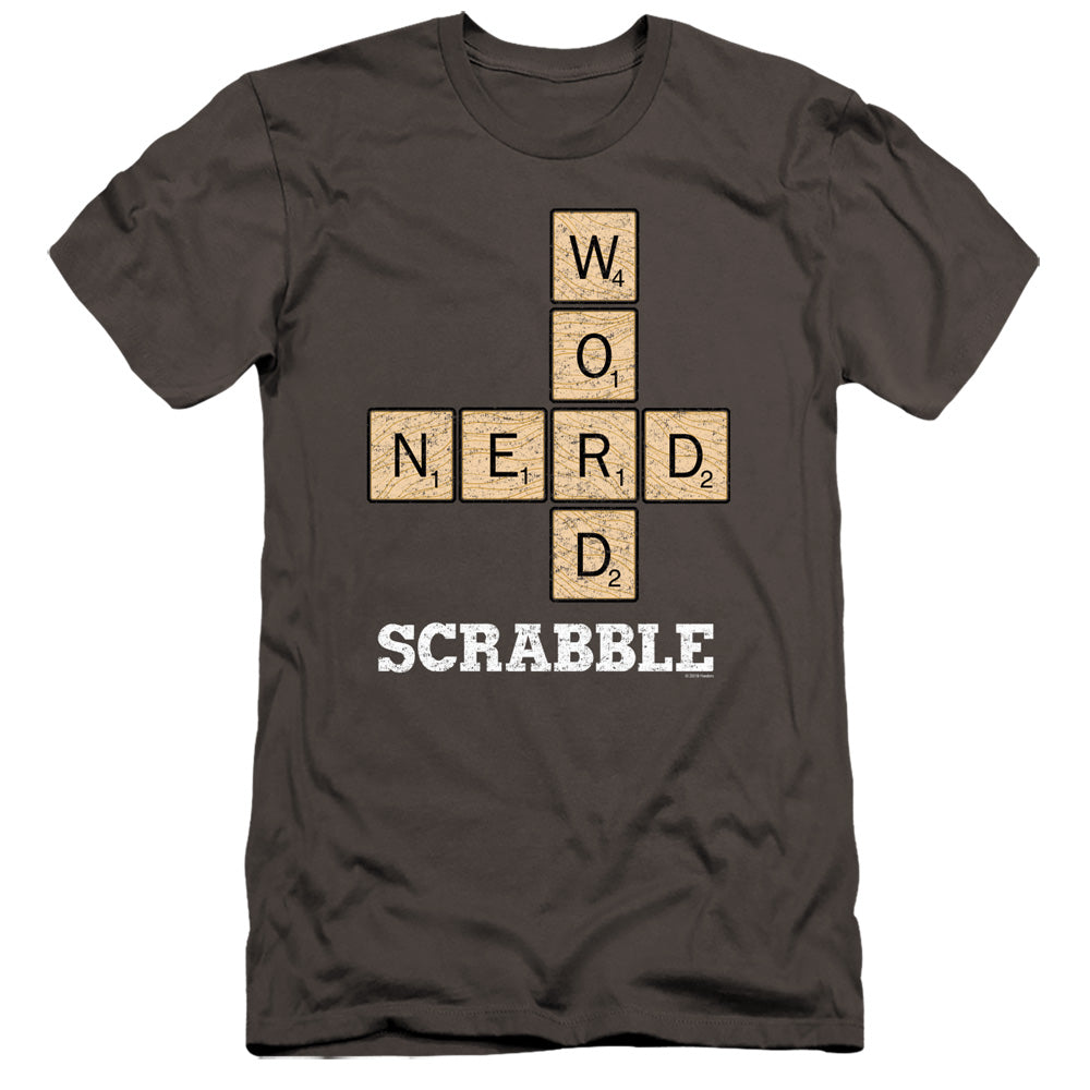 Scrabble Word Nerd Hbo Premium Bella Canvas Slim Fit Mens T Shirt Charcoal