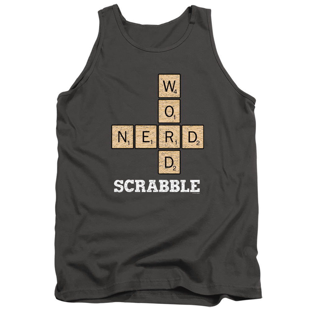 Scrabble Word Nerd Mens Tank Top Shirt Charcoal