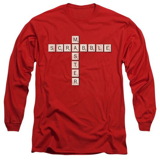 Scrabble Scrabble Master Mens Long Sleeve Shirt Red