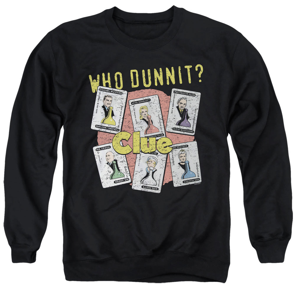 Clue Who Dunnit Mens Crewneck Sweatshirt Black