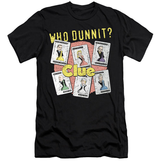 Clue Who Dunnit Hbo Premium Bella Canvas Slim Fit Mens T Shirt Black