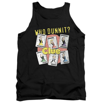 Clue Who Dunnit Mens Tank Top Shirt Black