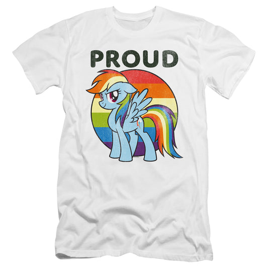 My Little Pony Tv Proud Hbo Premium Bella Canvas Slim Fit Mens T Shirt White