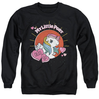 My Little Pony Retro Create Love Mens Crewneck Sweatshirt Black