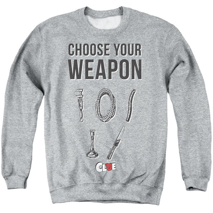 Clue Choose Mens Crewneck Sweatshirt Athletic Heather Officially Licensed