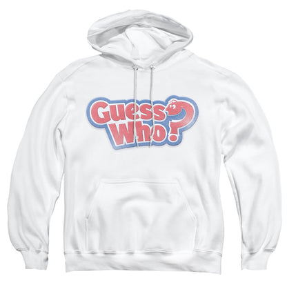 Guess Who Guess Who Distressed Logo Mens Hoodie White Officially Licensed