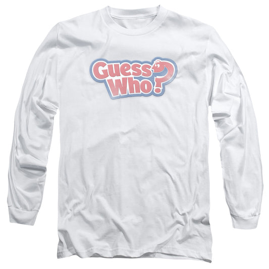 Guess Who Guess Who Distressed Logo Mens Long Sleeve Shirt White