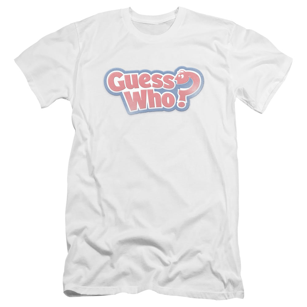 Guess Who Guess Who Distressed Logo Hbo Premium Bella Canvas Slim Fit Mens T Shirt White