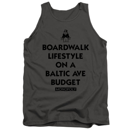 Monopoly Lifestyle Vs Budget Mens Tank Top Shirt Charcoal