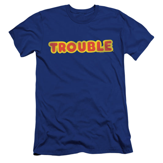 Trouble Logo Hbo Premium Bella Canvas Slim Fit Mens T Shirt Royal Blue