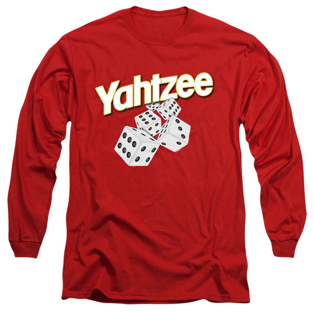 Yahtzee Tumbling Dice Mens Long Sleeve Shirt Red