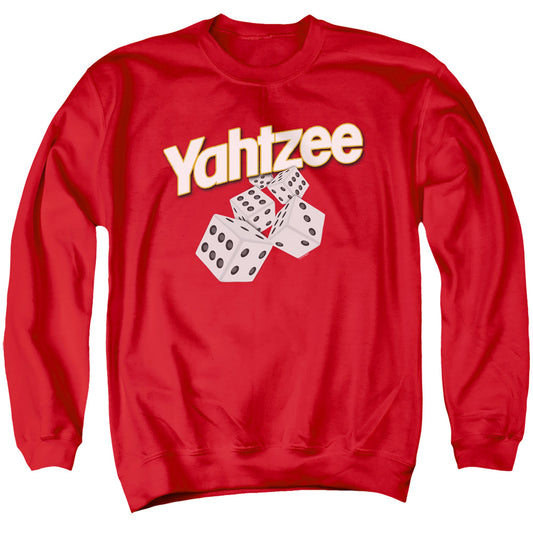 Yahtzee Tumbling Dice Mens Crewneck Sweatshirt Red